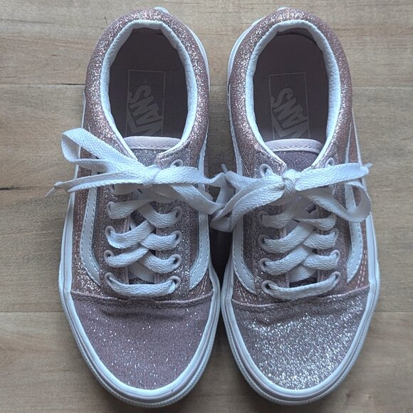 Vans Old Skool Two Tone Glitter Low Top Sneakers - Size 13 Kids - Picture 5 of 7